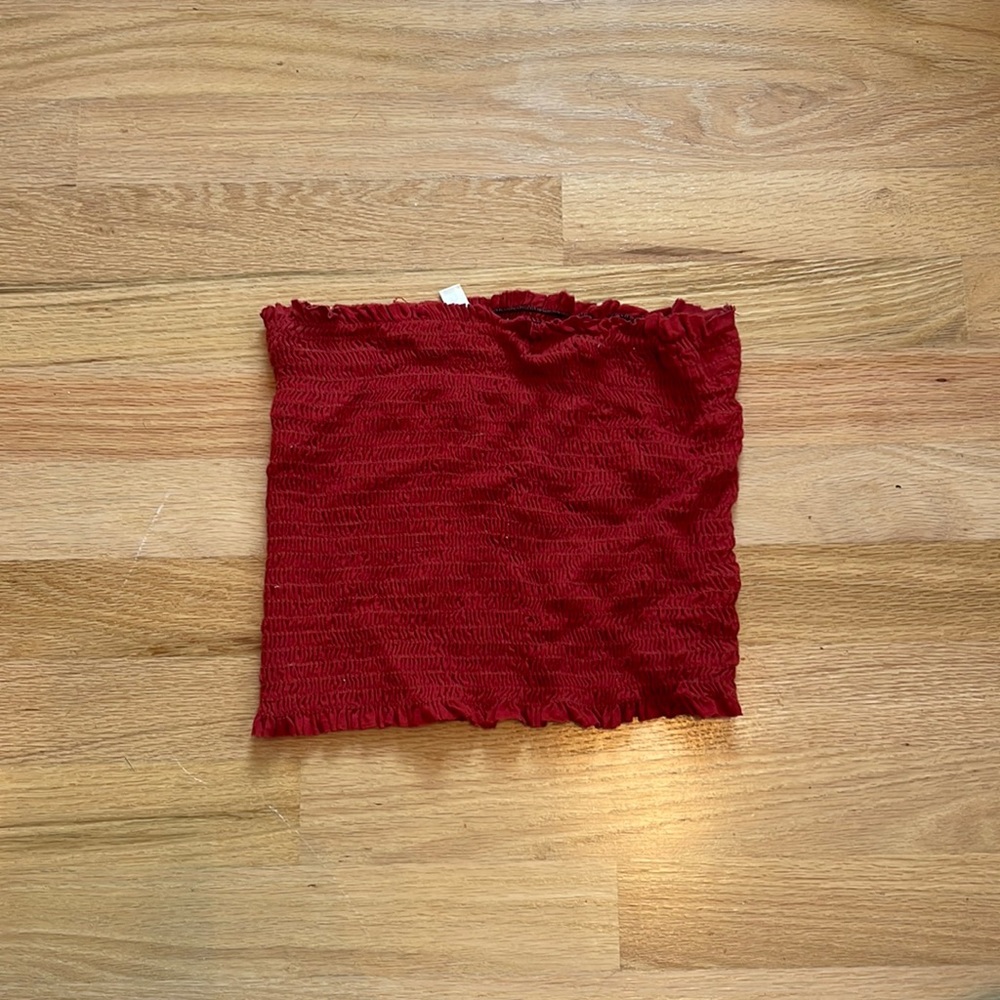 deep red tube top